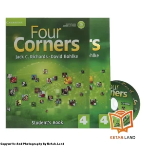 قیمت و خرید کتاب Four Corners 4 از کتاب لند - تصویر اصلی - تصویر اول - تصویر جلد روی کتاب به همراه کتاب کار و DVD
