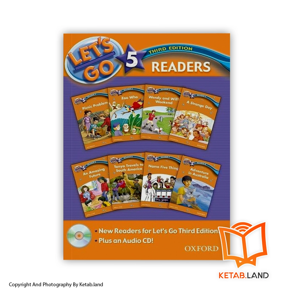 خرید پک 8 جلدی کتاب 5 Let’s Go Readers از کتاب لند - تصویر اصلی - تصوير اول - تصویر جلد روی کتاب - جلد شومیز