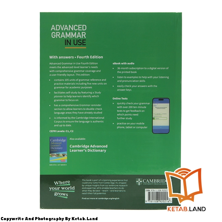 قیمت و خرید کتاب Advanced Grammar in Use 4th از کتاب لند - تصویر جلد پ کتاب