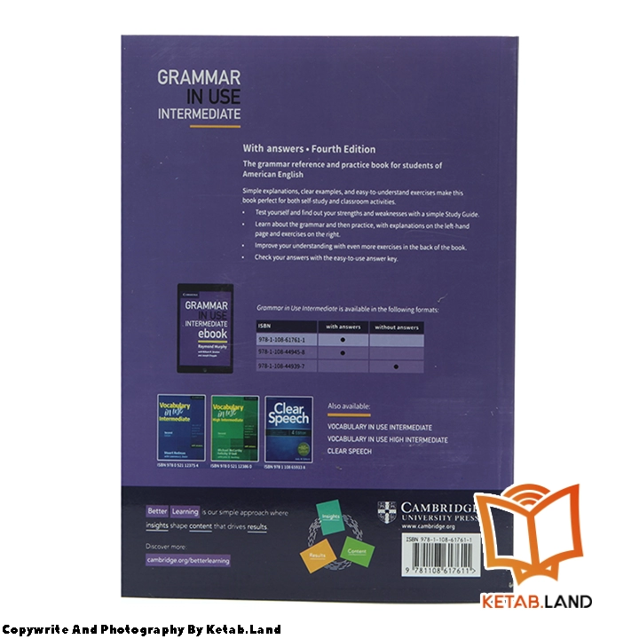 قیمت و خرید کتاب Intermediate Grammar in Use 4th از کتاب لند - تصویر جلد پشت کتاب
