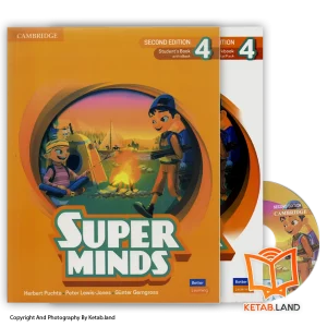 قیمت و خرید کتاب Super Minds 4 2nd از کتاب لند - تصویر اصلی - تصویر اول - تصویر جلد روی کتاب به همراه کتاب کار و DVD