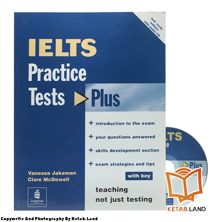قیمت و خرید کتاب IELTS Practice Tests Plus 1 از کتاب لند - تصویر اصلی - تصویر اول - تصویر جلد روی کتاب به همراه DVD