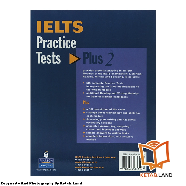 قیمت و خرید کتاب IELTS Practice Tests Plus 2 از کتاب لند - تصویر سوم - تصویر جلد پشت کتاب