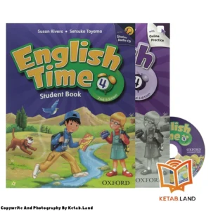 قیمت و خرید کتاب English Time 4 2nd از کتاب لند - تصویر اصلی - تصویر اول - تصویر جلد روی کتاب به همراه کتاب کار و DVD