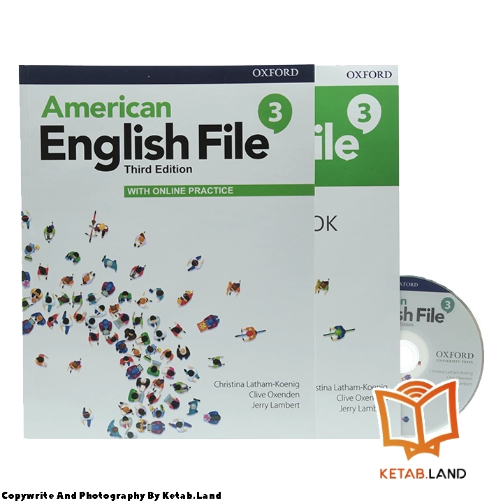 قیمت و خرید کتاب American English File 3 3rd از کتاب لند - تصویر اصلی - تصویر اول - تصویر جلد روی کتاب به همراه کتاب کار و DVD