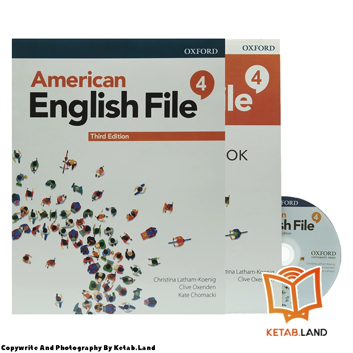 قیمت و خرید کتاب American English File 4 3rd از کتاب لند - تصویر اصلی - تصویر اول - تصویر جلد روی کتاب به همراه کتاب کار و DVD