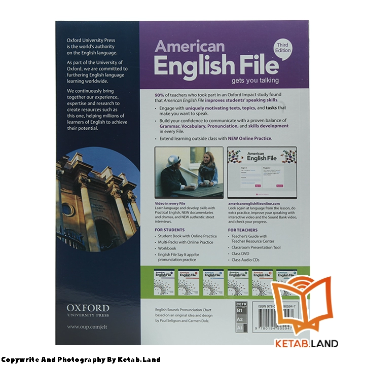 قیمت و خرید کتاب American English File Starter 3rd از کتاب لند - تصویر سوم - تصویر جلد پشت کتاب
