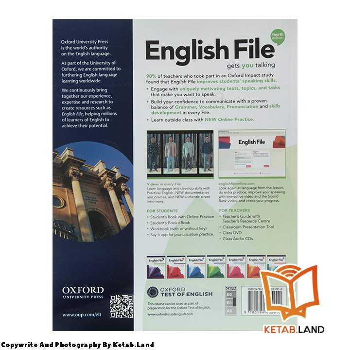 قیمت و خرید کتاب English File Intermediate 4th از کتاب لند - تصویر سوم - تصویر جلد پشت کتاب