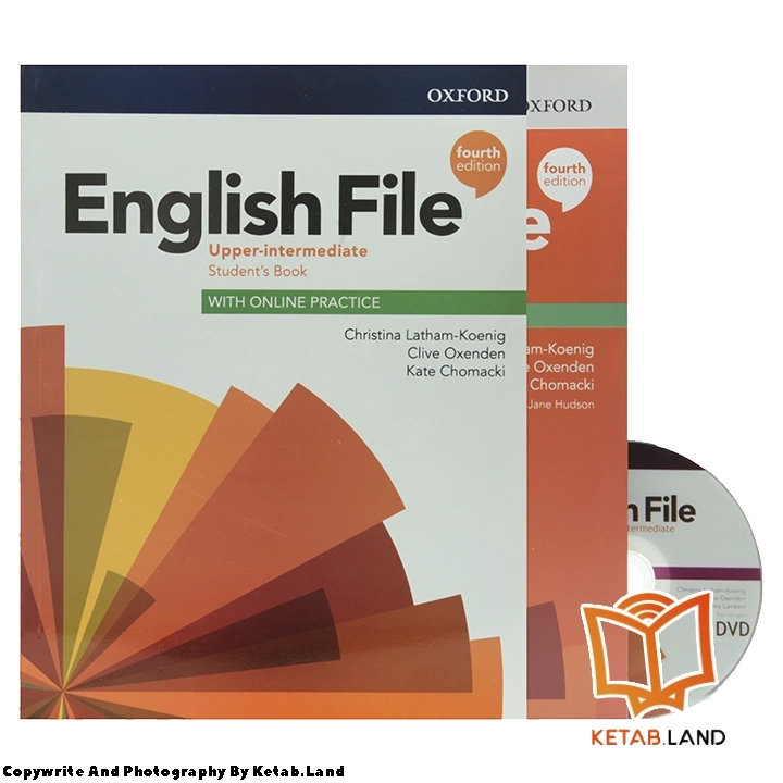 قیمت و خرید کتاب English File Upper-Intermediate 4th از کتاب لند - تصویر اصلی - تصویر اول - تصویر جلد روی کتاب به همراه کتاب کار و DVD