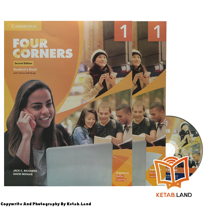 قیمت و خرید کتاب Four Corners 1 2nd از کتاب لند - تصویر اصلی - تصویر اول - تصویر جلد روی کتاب به همراه کتاب کار و DVD