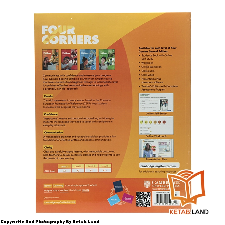 قیمت و خرید کتاب Four Corners 1 2nd از کتاب لند - تصویر سوم - تصویر جلد پشت کتاب