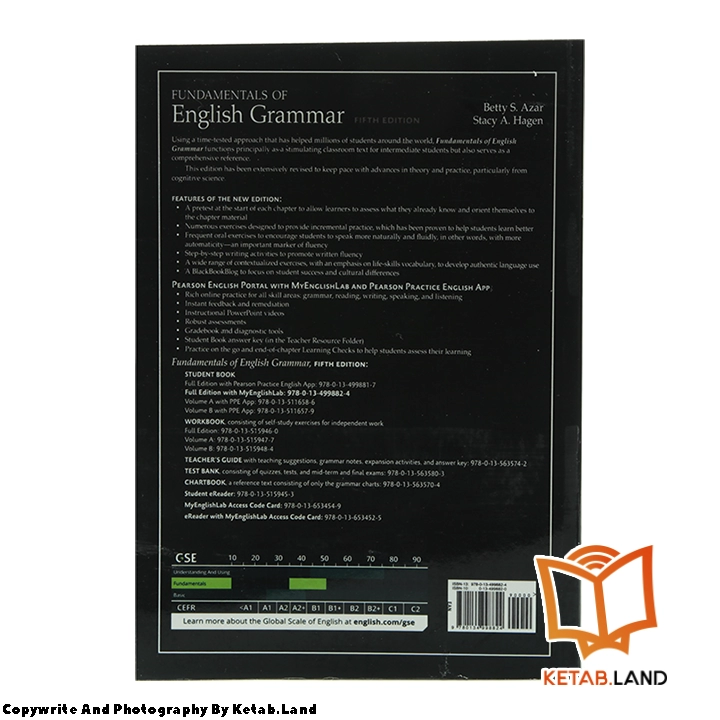 قیمت و خرید کتاب Fundamentals of English Grammar Betty Azar 5th از کتاب لند - تصویر سوم - تصویر جلد پشت کتاب