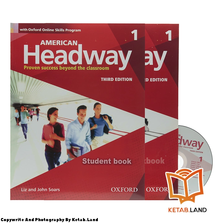 قیمت و خرید کتاب American Headway 1 3rd از کتاب لند - تصویر اصلی - تصویر اول - تصویر جلد روی کتاب به همراه کتاب کار و DVD