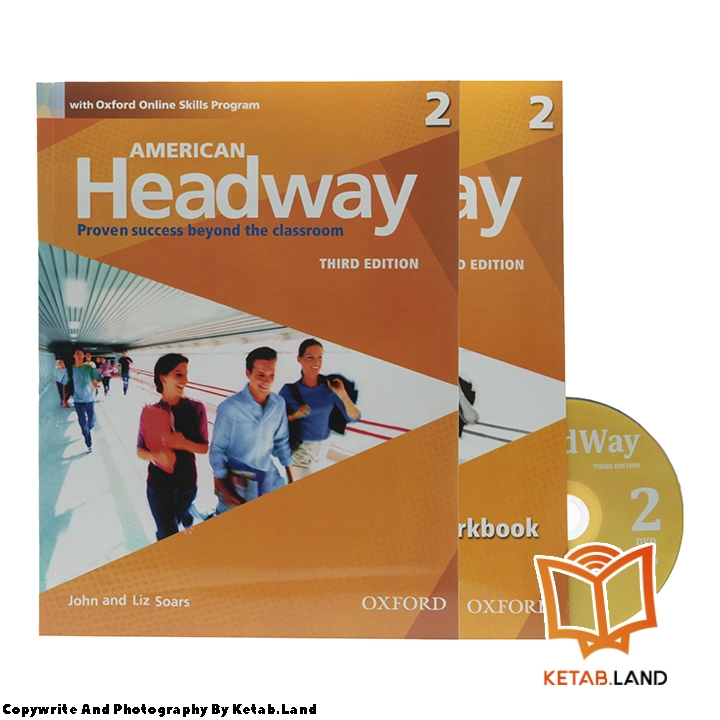 قیمت و خرید کتاب American Headway 2 3rd از کتاب لند - تصویر اصلی - تصویر اول - تصویر جلد روی کتاب به همراه کتاب کار و DVD