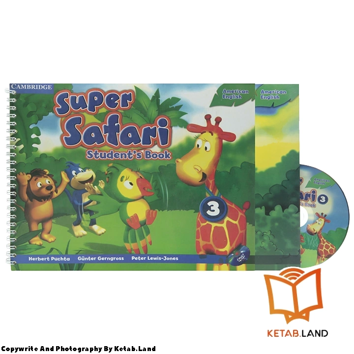 قیمت و خرید کتاب American Super Safari 3 از کتاب لند - تصویر اصلی - تصویر اول - تصویر جلد روی کتاب به همراه کتاب کار و DVD