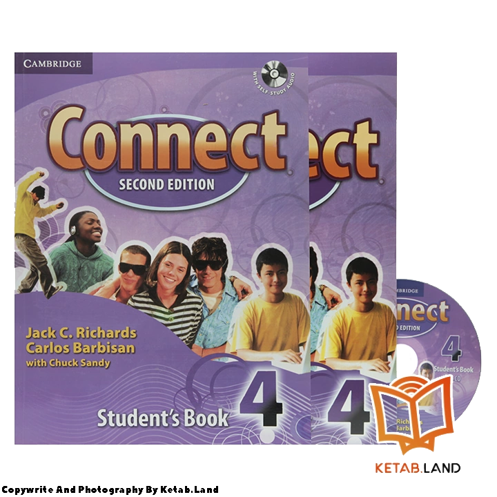 قیمت و خرید کتاب Connect 4 2nd از کتاب لند - تصویر اصلی - تصویر اول - تصویر جلد روی کتاب به همراه کتاب کار و DVD