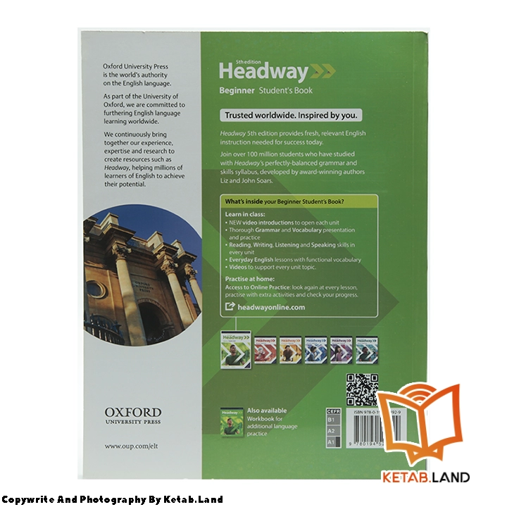 قیمت و خرید کتاب Headway Beginner 5th از کتاب لند - تصویر سوم - تصویر جلد پشت کتاب