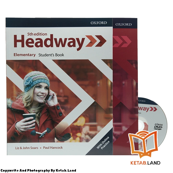 قیمت و خرید کتاب Headway Elementary 5th از کتاب لند - تصویر اصلی - تصویر اول - تصویر جلد روی کتاب به همراه کتاب کار و DVD
