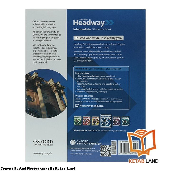 قیمت و خرید کتاب Headway Intermediate 5th از کتاب لند - تصویر سوم - تصویر جلد پشت کتاب