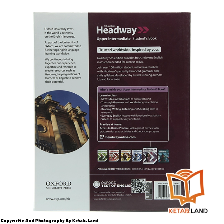 قیمت و خرید کتاب Headway Upper-Intermediate 5th از کتاب لند - تصویر سوم - تصویر جلد پشت کتاب