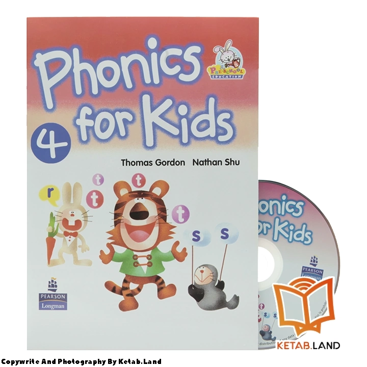 قیمت و خرید کتاب Phonics For Kids 4 از کتاب لند - تصویر اصلی - تصویر اول - تصویر جلد روی کتاب به همراه DVD