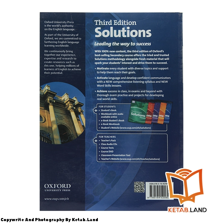 قیمت و خرید کتاب Solutions Advanced 3rd از کتاب لند - تصویر سوم - تصویر جلد پشت کتاب