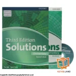 قیمت و خرید کتاب Solutions Elementary 3rd از کتاب لند - تصویر اصلی - تصویر اول - تصویر جلد روی کتاب به همراه کتاب کار و DVD