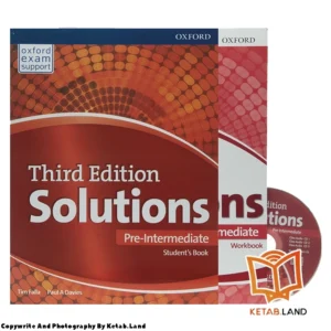 قیمت و خرید کتاب Solutions Pre-Intermediate 3rd از کتاب لند - تصویر اصلی - تصویر اول - تصویر جلد روی کتاب به همراه کتاب کار و DVD