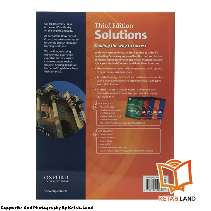 قیمت و خرید کتاب Solutions Upper-Intermediate 3rd از کتاب لند - تصویر سوم - تصویر جلد پشت کتاب
