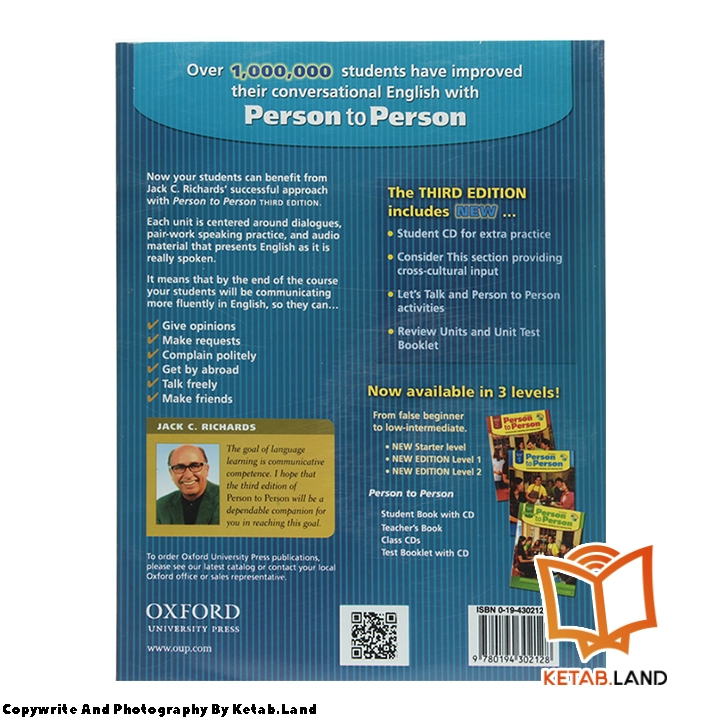 قیمت و خرید کتاب Person To Person 1 از کتاب لند - تصویر سوم - تصویر جلد پشت کتاب