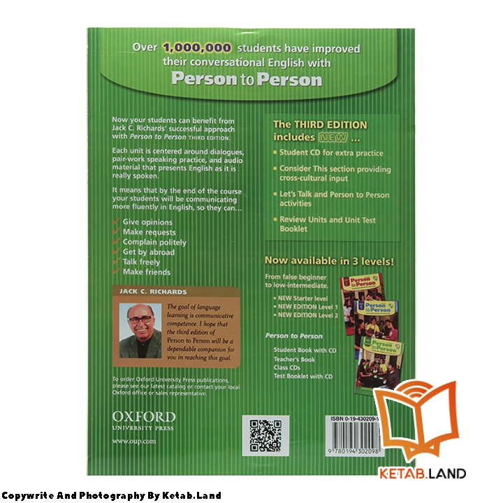قیمت و خرید کتاب Person To Person Starter از کتاب لند - تصویر سوم - تصویر جلد پشت کتاب