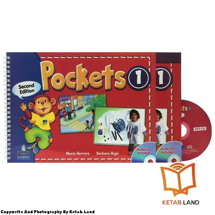 قیمت و خرید کتاب Pockets 1 2nd از کتاب لند - تصویر اصلی - تصویر اول - تصویر جلد روی کتاب به همراه کتاب کار و DVD