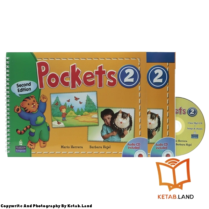 قیمت و خرید کتاب Pockets 2 2nd از کتاب لند - تصویر اصلی - تصویر اول - تصویر جلد روی کتاب به همراه کتاب کار و DVD