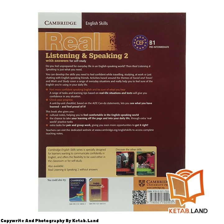 قیمت و خرید کتاب Real Listening and Speaking 2 از کتاب لند - تصویر سوم - تصویر جلد پشت کتاب