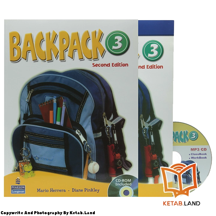 قیمت و خرید کتاب Backpack 3 2nd از کتاب لند - تصویر اصلی - تصویر اول - تصویر جلد روی کتاب به همراه کتاب کار و DVD