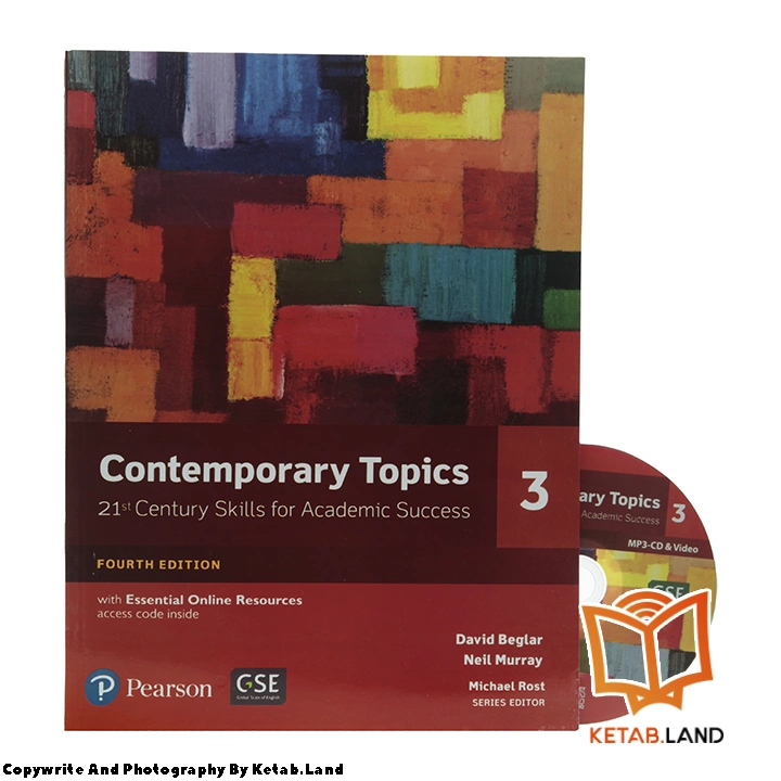 قیمت و خرید کتاب Contemporary Topics 3 4th از کتاب لند - تصویر اصلی - تصویر جلد روی کتاب به همراه DVD