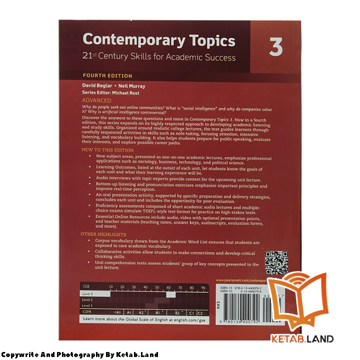 قیمت و خرید کتاب Contemporary Topics 3 4th از کتاب لند - تصویر سوم - تصویر جلد پشت کتاب