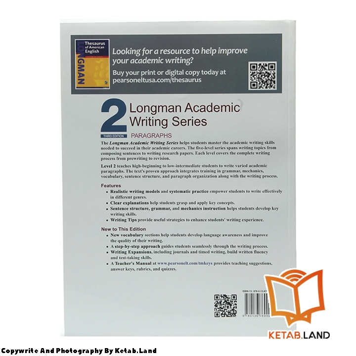 قیمت و خرید کتاب Longman Academic Writing Series 2 3rd از کتاب لند - تصویر دوم - تصویر جلد پشت کتاب