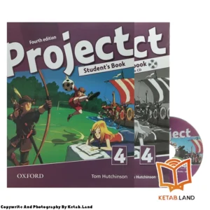 قیمت و خرید کتاب Project 4 4th از کتاب لند - تصویر اصلی - تصویر اول - تصویر جلد روی کتاب به همراه کتاب کار و DVD