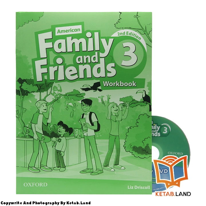 قیمت و خرید کتاب American Family and Friends 3 2nd از کتاب لند - تصویر چهارم - تصویر متعلقات همراه کتاب - کتاب کار و DVD
