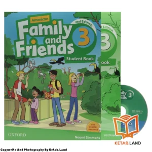 قیمت و خرید کتاب American Family and Friends 3 2nd از کتاب لند - تصویر اصلی - تصویر اول - تصویر جلد روی کتاب به همراه کتاب کار، DVD
