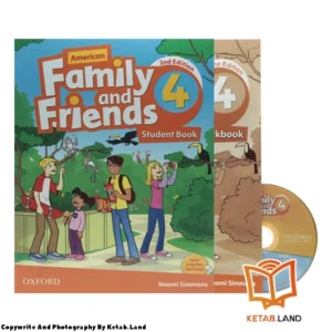 قیمت و خرید کتاب American Family and Friends 4 2nd از کتاب لند - تصویر اصلی - تصویر اول - تصویر جلد روی کتاب به همراه کتاب کار، DVD