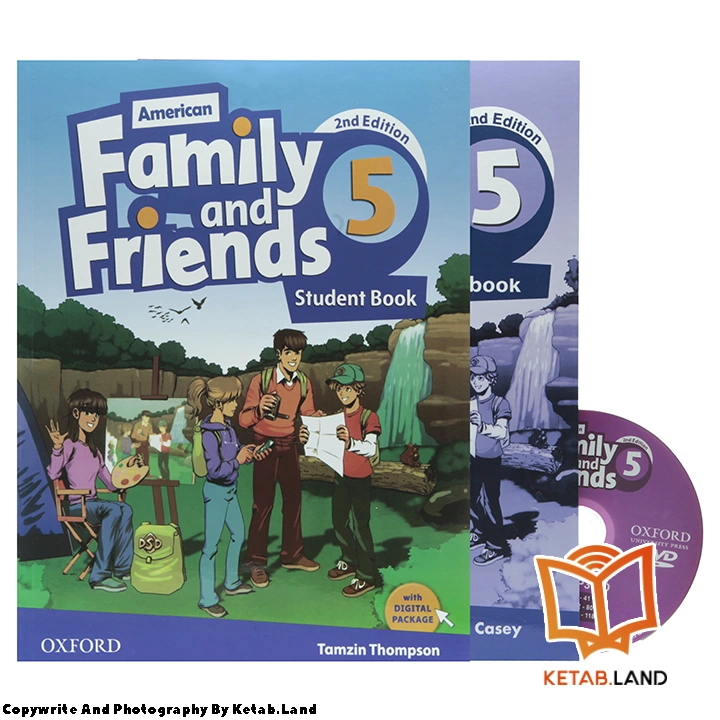 American Family and Friends 5 2nd Book - Main Image - First Image - Front Image of Book قیمت و خرید کتاب American Family and Friends 5 2nd از کتاب لند - تصویر اصلی - تصویر اول - تصویر جلد روی کتاب به همراه کتاب کار، DVD