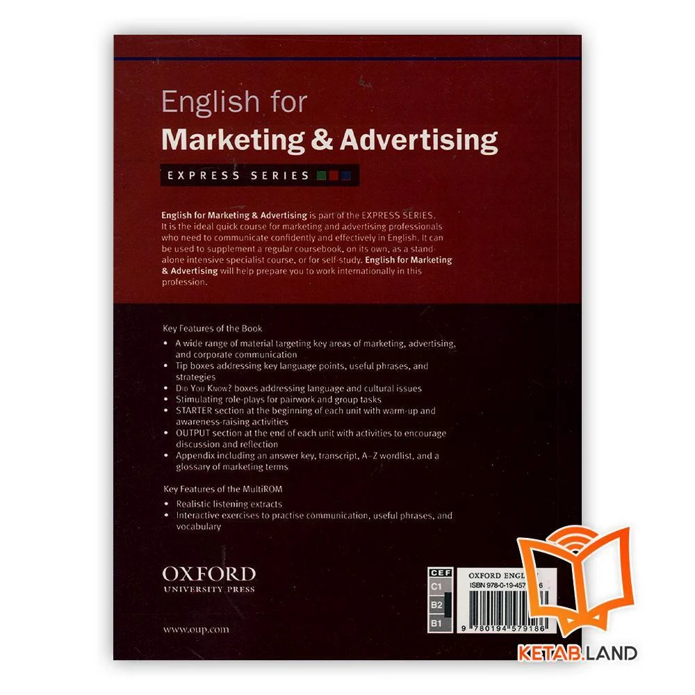 قیمت کتاب انگلیسی انگلیش فور مارکتینگ اند ادورتایزینگ