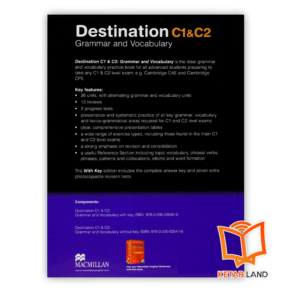 قیمت کتاب دستینیشن گرامر و کلمات c1 و c2