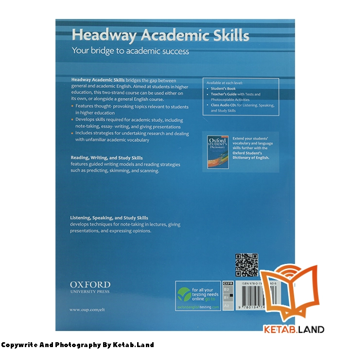 قیمت و خرید کتاب Headway Academic Skills 1 Reading and Writing از کتاب لند - تصویر دوم- تصویر جلد پشت کتاب