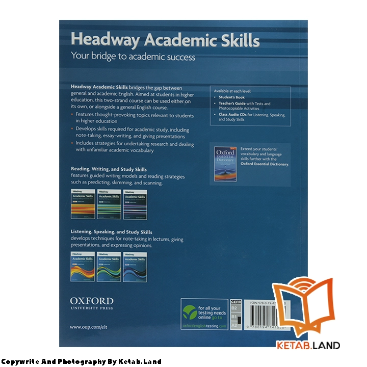 قیمت و خرید کتاب Headway Academic Skills 2 Reading and Writing از کتاب لند - تصویر دوم- تصویر جلد پشت کتاب