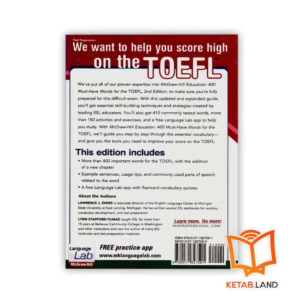 قیمت کتاب ۴۰۰Must Have Words for The TOEFL 2nd