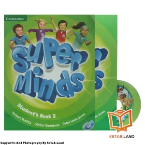 قیمت و خرید کتاب Super Minds 2 از کتاب لند - تصویر اصلی - تصویر اول - تصویر جلد روی کتاب به همراه کتاب کار و DVD