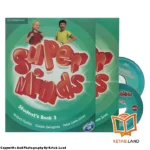 قیمت و خرید کتاب Super Minds 3 از کتاب لند - تصویر اصلی - تصویر اول - تصویر جلد روی کتاب به همراه کتاب کار و DVD